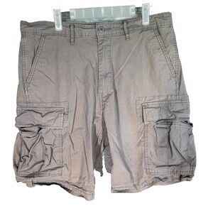 Levi's Mens Ripstop Cargo Shorts 34 Gray Stretch High-Rise Utilitarian M2074